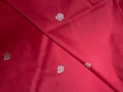 Red Floral Buti Embroidery Taffeta Silk Fabric