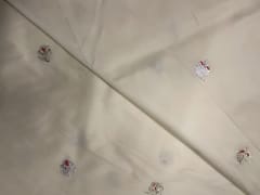 Off White Floral Taffta Boti Embroiderd SilkFabric