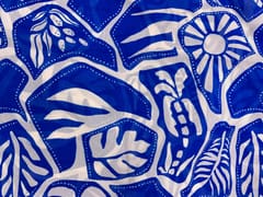 Blue & White Abstract Georgette Fabric