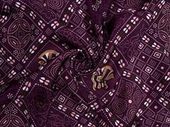 Purple Geometric Habutai Silk Fabric
