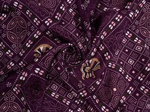 Purple Geometric Habutai Silk Fabric