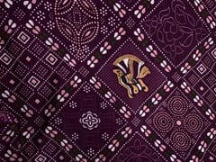 Purple Geometric Habutai Silk Fabric