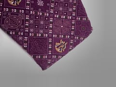 Purple Geometric Habutai Silk Fabric