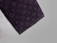 Dark Brown Geometric Habutai Silk Fabric