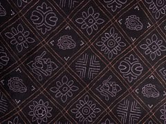 Dark Brown Geometric Habutai Silk Fabric