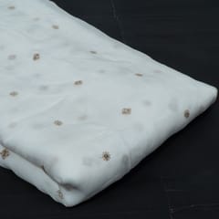 Dyeable Viscose Organza Embroidered Fabric (1.80Meter cut Piece)