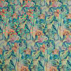Multi Colour Corduroy Printed Fabric (1.50Meter cut piece)