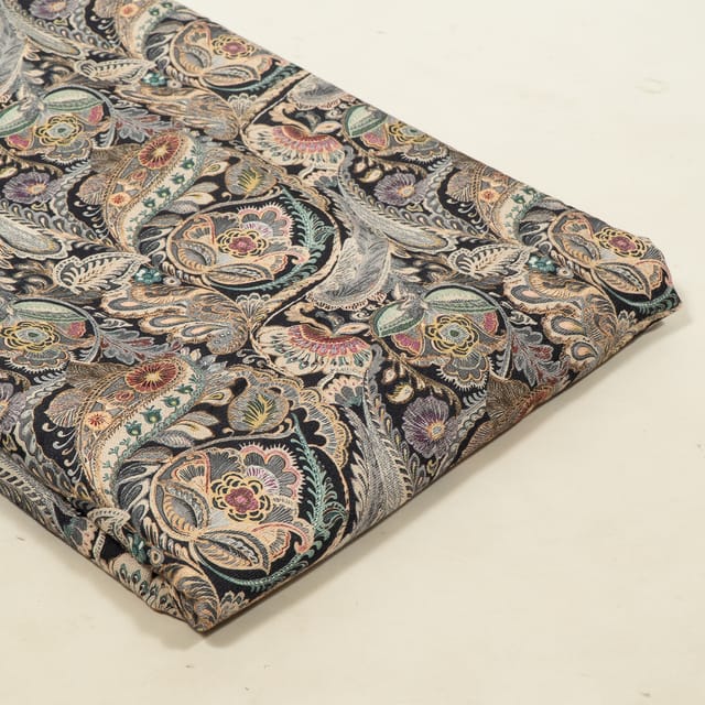 Black Color Corduroy Printed Fabric