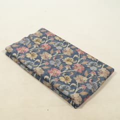 Blue Color Corduroy Printed Fabric