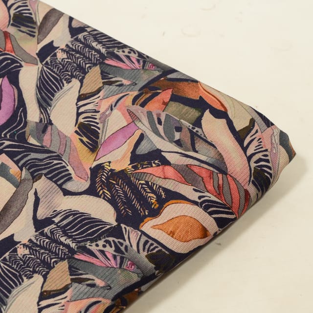 Black Color Corduroy Printed Fabric