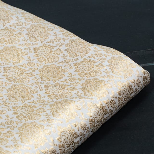 Dyeable Pure Brocade Silk Fabric
