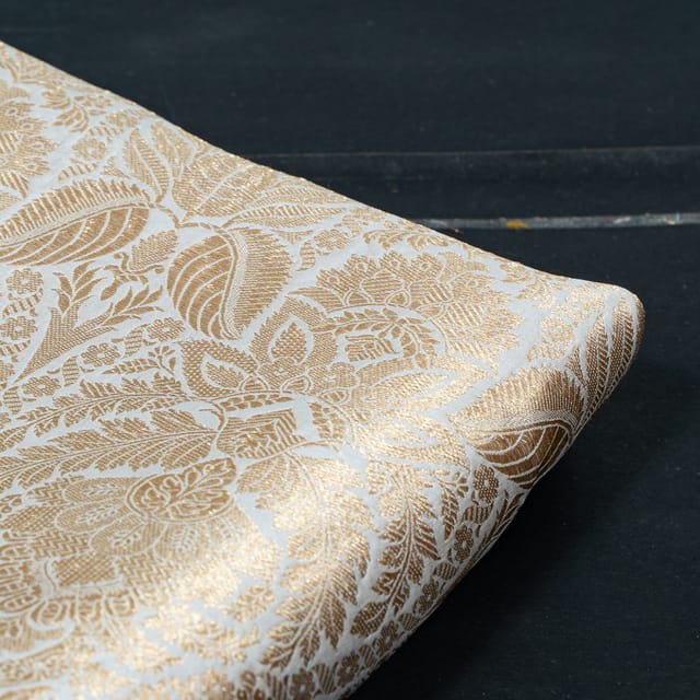 Dyeable Pure Brocade Silk Fabric