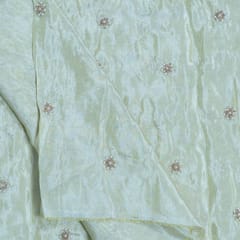 Dyeable Tissue Upada Beads Embroidered Fabric