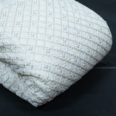 Dyeable Glass Organza Embroidered Fabric