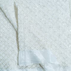 Dyeable Glass Organza Embroidered Fabric