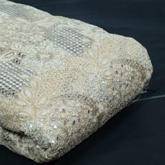 Dyeable Net Handwork Embroidered Fabric