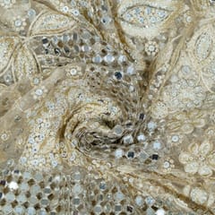 Dyeable Net Handwork Embroidered Fabric
