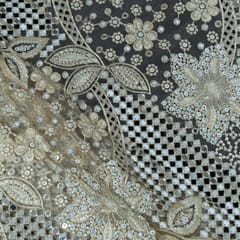 Dyeable Net Handwork Embroidered Fabric