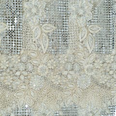 Dyeable Net Handwork Embroidered Fabric