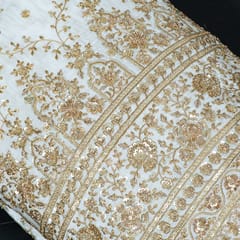 Dyeable Crepe Embroidered Fabric