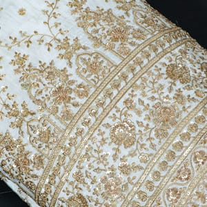 Dyeable Crepe Embroidered Fabric