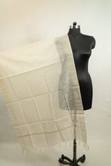 Off White Dyeable Chanderi Dupatta with Golden Border – Elegant & Versatile