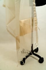 Off White Dyeable Chanderi Dupatta with Golden Border – Elegant & Versatile