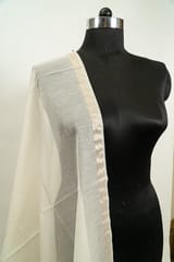 Off White Dyeable Chanderi Dupatta with Golden Border – Elegant & Versatile