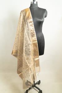 Dyeable Tissue Dupatta with Golden border