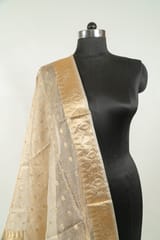 Dyeable Tissue Dupatta with Golden border
