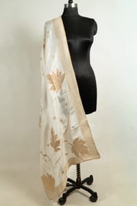 Off-White Dola Silk Jacquard Duppata