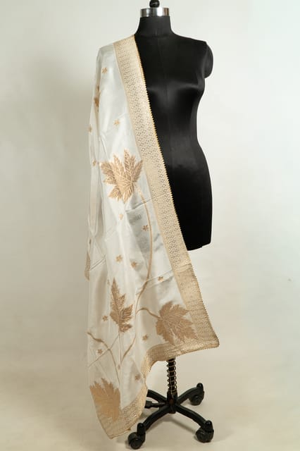 Off-White Dola Silk Jacquard Duppata