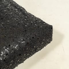 Black Colour Net Embroidered Fabric