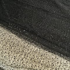 Black Colour Net Embroidered Fabric