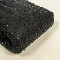 Black Colour Net Embroidered Fabric