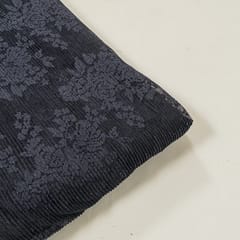Navy Blue Floral self Design Lycra Net Fabric