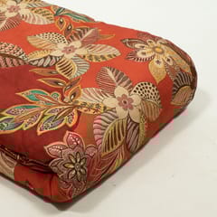 Rustish Orange Colour Viscose Pashmina Printed Fabric (1.35Meter Cut Piece)