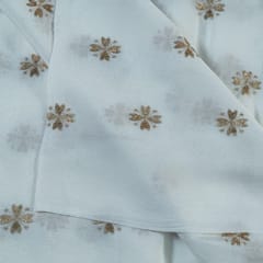 Dyeable Chinon Chiffon Embroidered Fabric (1Meter Cut piece)