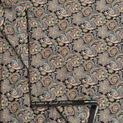 Black Color Corduroy Printed Fabric (2.50Meter Cut Piece)