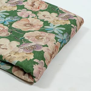 Multi Colour Corduroy Printed Fabric (1.80Meter Cut piece)