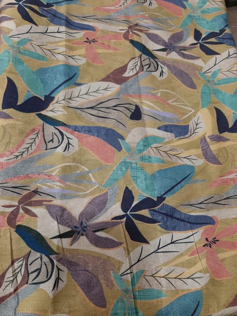 Multi Color Corduroy Printed Fabric (2.20Meter Cut Piece)