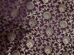Wine Floral Semi Brocade Fabric