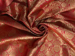 Red Floral Semi Brocade Fabric
