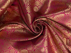 Magenta Floral Semi Brocade Fabric