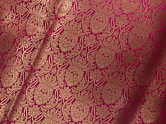 Magenta Floral Semi Brocade Fabric