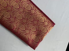 Magenta Floral Semi Brocade Fabric