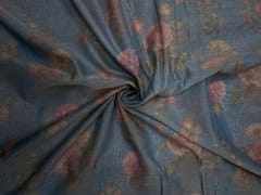 Light Blue Floral Tissue Embroidery Fabric