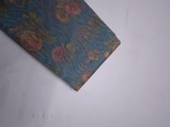 Light Blue Floral Tissue Embroidery Fabric