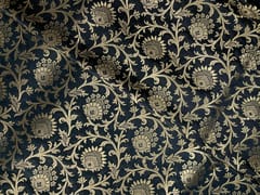Black Floral Semi Brocade Fabric