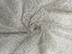 White Floral Shantley Net Fabric